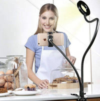 HKM-847571 Adjustable Mobile Phone Fill Light and Live Streaming Support Bracket with USB Power Source