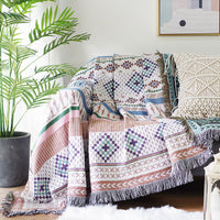 HKM-847635 Geometric Abstraction Sofa Cover - Blended Fabric, 160x220cm, Nordic Design, Dirt-Proof