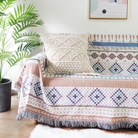 HKM-847635 Geometric Abstraction Sofa Cover - Blended Fabric, 160x220cm, Nordic Design, Dirt-Proof
