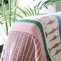 HKM-847635 Geometric Abstraction Sofa Cover - Blended Fabric, 160x220cm, Nordic Design, Dirt-Proof