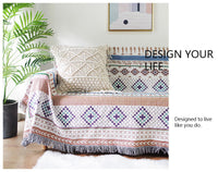 HKM-847635 Geometric Abstraction Sofa Cover - Blended Fabric, 160x220cm, Nordic Design, Dirt-Proof