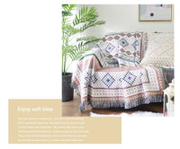 HKM-847635 Geometric Abstraction Sofa Cover - Blended Fabric, 160x220cm, Nordic Design, Dirt-Proof