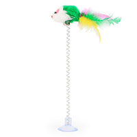 HKM-847763 Multicolored Plush Mouse with Spring and Suction Cup for Cats
