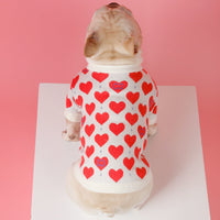HKM-847891 Red Heart Knitted Sweater for Small Dogs and Cats in Various Sizes