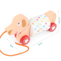 HKM-847891 Wooden Cartoon Animal Drag Car Toy for Kids - Educational Math & Cognitive Development Activity