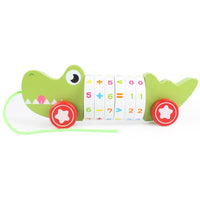 HKM-847891 Wooden Cartoon Animal Drag Car Toy for Kids - Educational Math & Cognitive Development Activity