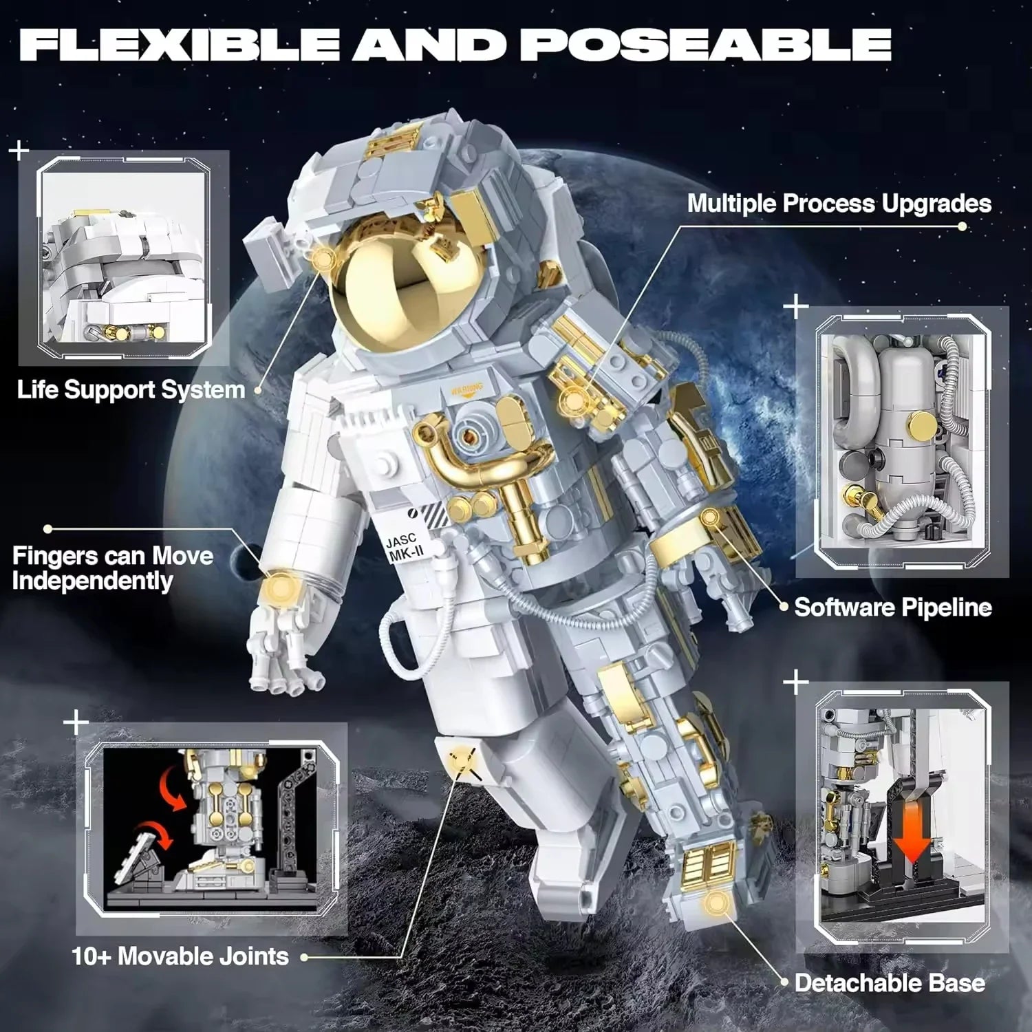 Spaceman Astronaut Building Blocks Set for Creative Learning and Fun