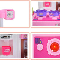 HKM-848147 Kids Kitchen Playset - Pretend Cooking Toys for Girls Age 2-14, ABS Plastic, EPT821993