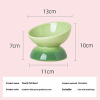 HKM-848339 Ceramic Cat Bowl with Oblique Mouth Design for Cervical Spine Protection - Large Capacity and Diameter