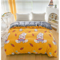 HKM-848467 Double-Sided Coral Fleece Duvet Cover with Pillowcase – Fashionable and Simple Design