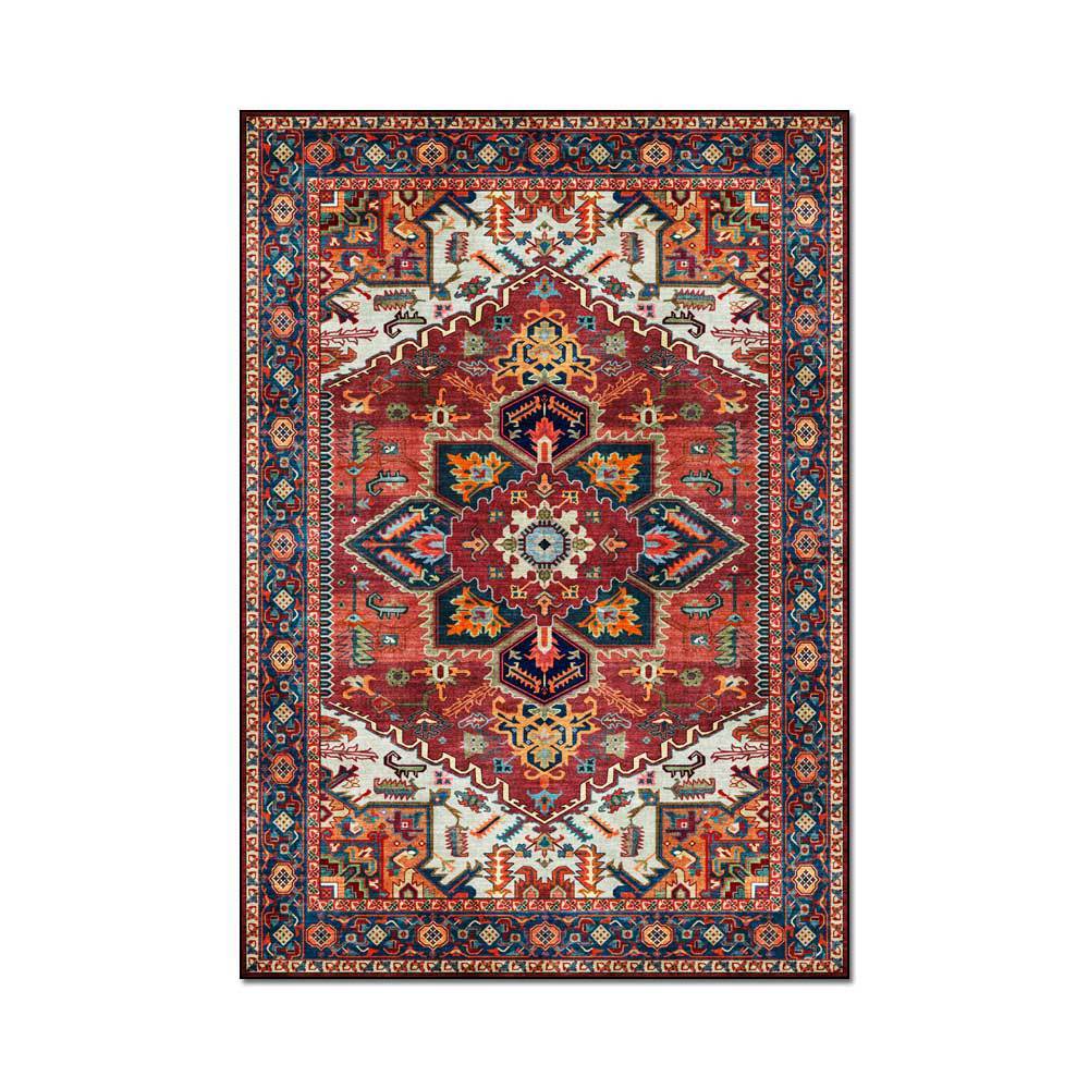 HKM-848531 Geometric Multicolor Polyester Fiber Area Rug for Living Room or Bedroom