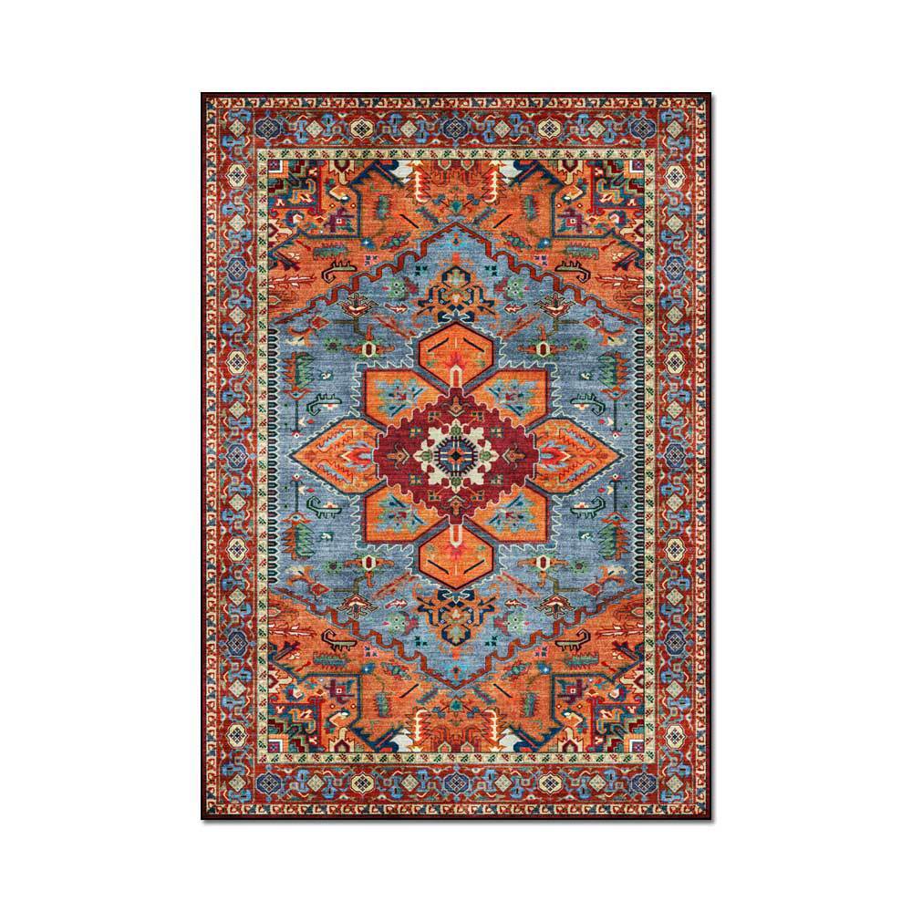 HKM-848531 Geometric Multicolor Polyester Fiber Area Rug for Living Room or Bedroom