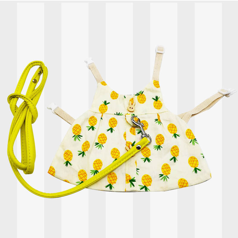 HKM-848915 Lop-eared Rabbit Cotton Outfit with Towing Rope for Bunnies