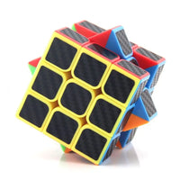 HKM-849043 Carbon Fiber 3x3 Magic Cube Puzzle - Smooth Speed Cube for Brain Teasing Fun
