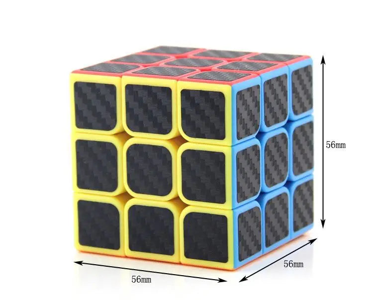 HKM-849043 Carbon Fiber 3x3 Magic Cube Puzzle - Smooth Speed Cube for Brain Teasing Fun