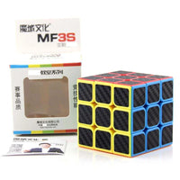 HKM-849043 Carbon Fiber 3x3 Magic Cube Puzzle - Smooth Speed Cube for Brain Teasing Fun