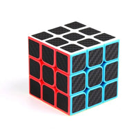 HKM-849043 Carbon Fiber 3x3 Magic Cube Puzzle - Smooth Speed Cube for Brain Teasing Fun