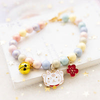 HKM-849171 Fairy Girl Cat Pearl Necklace Pendant Pet Collar