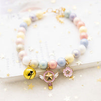 HKM-849171 Fairy Girl Cat Pearl Necklace Pendant Pet Collar