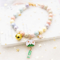 HKM-849171 Fairy Girl Cat Pearl Necklace Pendant Pet Collar