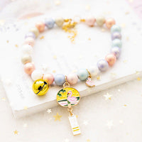 HKM-849171 Fairy Girl Cat Pearl Necklace Pendant Pet Collar