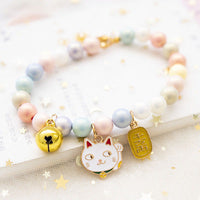 HKM-849171 Fairy Girl Cat Pearl Necklace Pendant Pet Collar