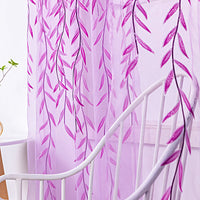 HKM-849171 Inverted Willow Wicker Printing Curtains for Living Room and Balcony Windows - Polyester Fiber, Various Sizes Available
