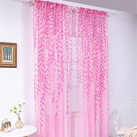 HKM-849171 Inverted Willow Wicker Printing Curtains for Living Room and Balcony Windows - Polyester Fiber, Various Sizes Available