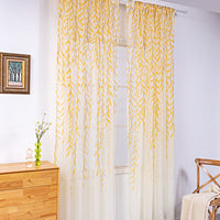 HKM-849171 Inverted Willow Wicker Printing Curtains for Living Room and Balcony Windows - Polyester Fiber, Various Sizes Available