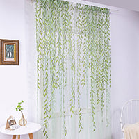 HKM-849171 Inverted Willow Wicker Printing Curtains for Living Room and Balcony Windows - Polyester Fiber, Various Sizes Available