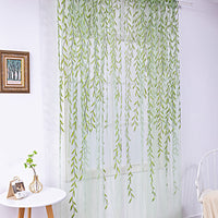 HKM-849171 Inverted Willow Wicker Printing Curtains for Living Room and Balcony Windows - Polyester Fiber, Various Sizes Available