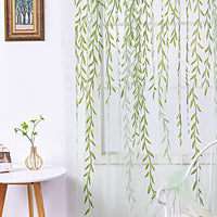 HKM-849171 Inverted Willow Wicker Printing Curtains for Living Room and Balcony Windows - Polyester Fiber, Various Sizes Available