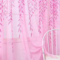 HKM-849171 Inverted Willow Wicker Printing Curtains for Living Room and Balcony Windows - Polyester Fiber, Various Sizes Available