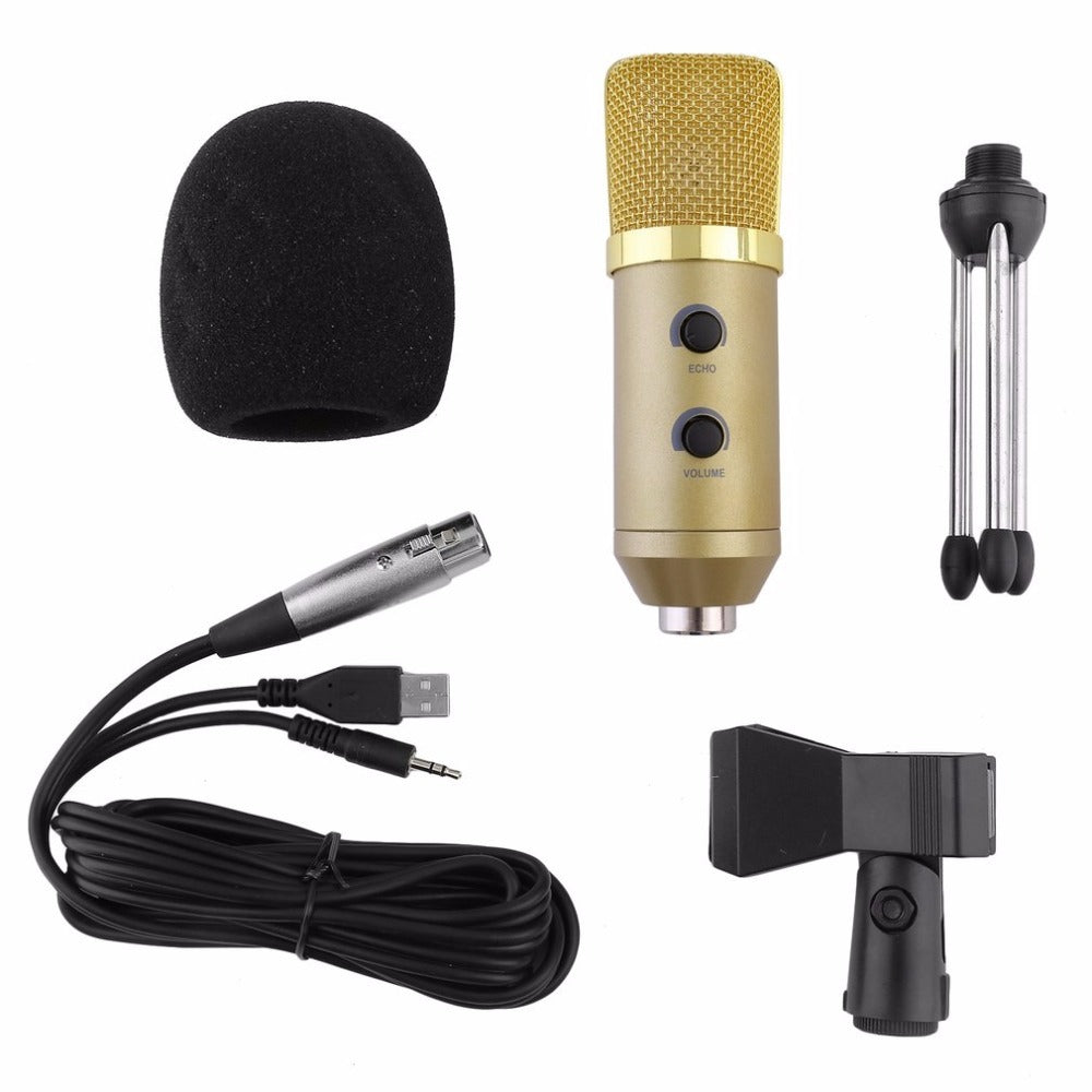 KTX-849171 Reverberation Condenser Microphone with USB Power Supply and Desktop Stand, Model MK-F100TL
