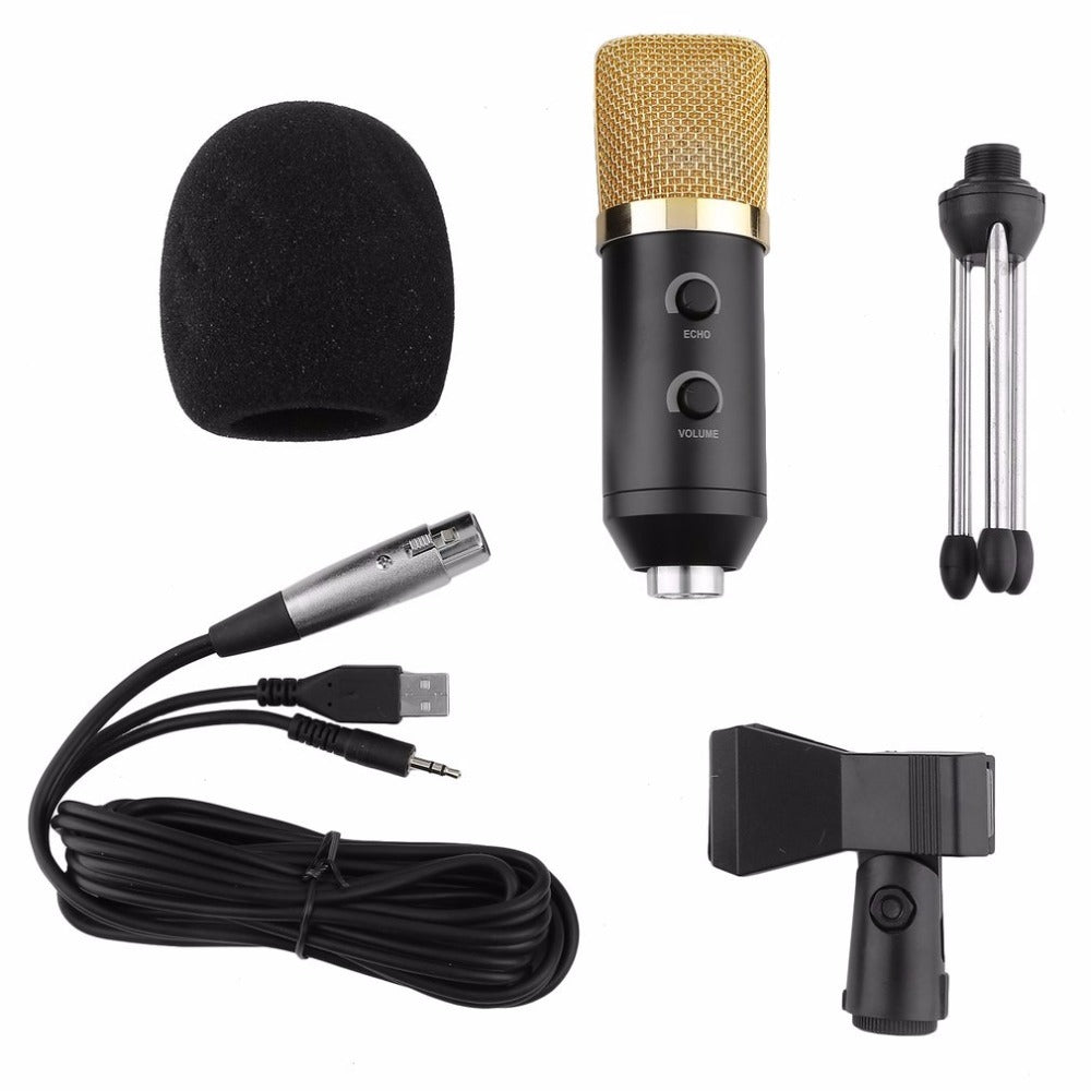KTX-849171 Reverberation Condenser Microphone with USB Power Supply and Desktop Stand, Model MK-F100TL