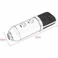 HKM-849171 Reverberation Condenser Microphone with USB Power Supply and Desktop Stand, Model MK-F100TL
