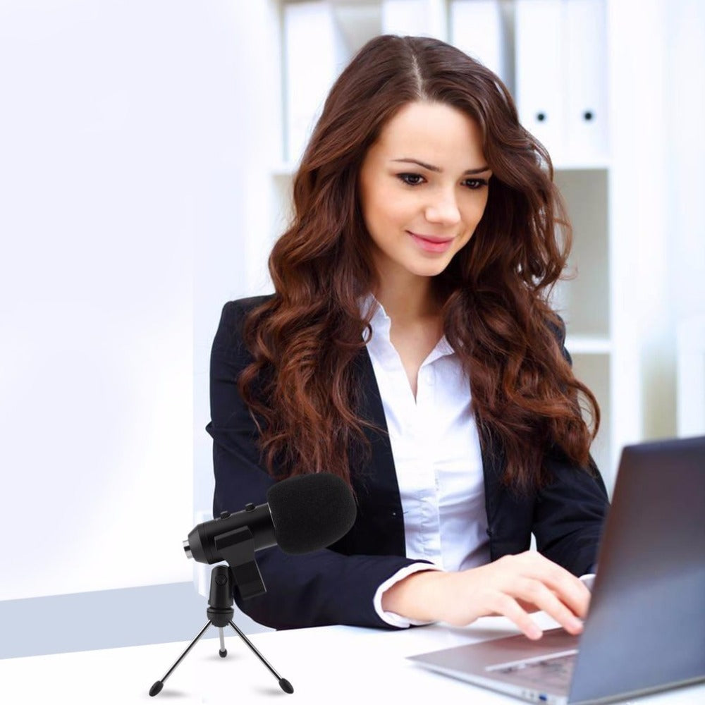 KTX-849171 Reverberation Condenser Microphone with USB Power Supply and Desktop Stand, Model MK-F100TL