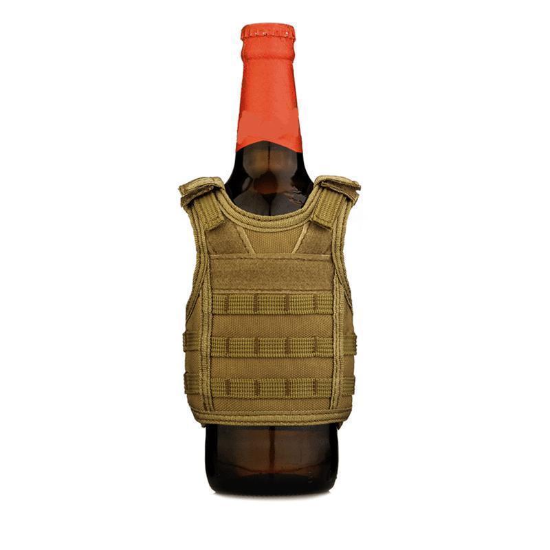 HKM-849235 Mini Vest Beverage Cooler for Canned Drinks and Bottled Beverages, Adjustable Tactical Design, Perfect for Parties