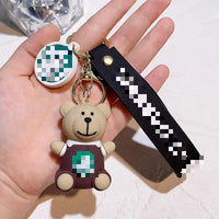 HKM-849299 Cute 3D Bear Coffee Cup PVC Keychain Pendant for Kids and Festivals