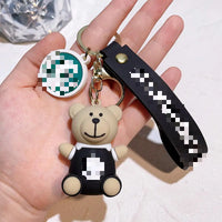 HKM-849299 Cute 3D Bear Coffee Cup PVC Keychain Pendant for Kids and Festivals