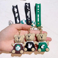 HKM-849299 Cute 3D Bear Coffee Cup PVC Keychain Pendant for Kids and Festivals