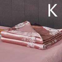 HKM-849299 Light Luxury Cotton Silk Embroidered Quilt Set for Summer Air Conditioning - Multiple Sizes Available