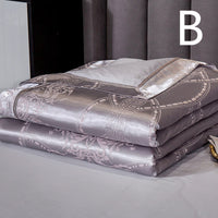 HKM-849299 Light Luxury Cotton Silk Embroidered Quilt Set for Summer Air Conditioning - Multiple Sizes Available