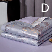 HKM-849299 Light Luxury Cotton Silk Embroidered Quilt Set for Summer Air Conditioning - Multiple Sizes Available