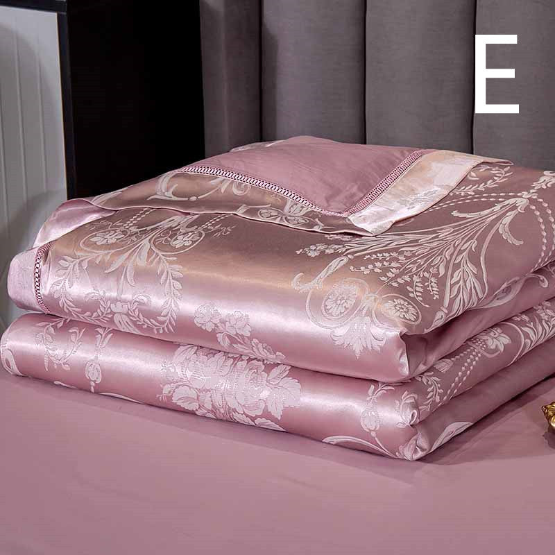 HKM-849299 Light Luxury Cotton Silk Embroidered Quilt Set for Summer Air Conditioning - Multiple Sizes Available