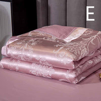 HKM-849299 Light Luxury Cotton Silk Embroidered Quilt Set for Summer Air Conditioning - Multiple Sizes Available