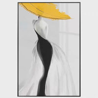 HKM-849555 Handmade Abstract Yellow Canvas Oil Painting – Modern Luxury Wall Art for Living Room Décor