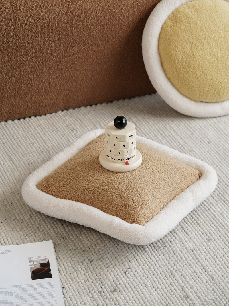 HKM-849619 Core Loop Velvet Living Room Pillow Set in Yellow and Khaki with PP Cotton Filling