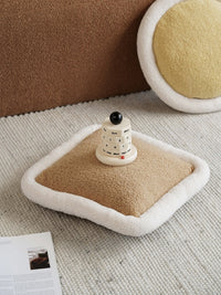 HKM-849619 Core Loop Velvet Living Room Pillow Set in Yellow and Khaki with PP Cotton Filling