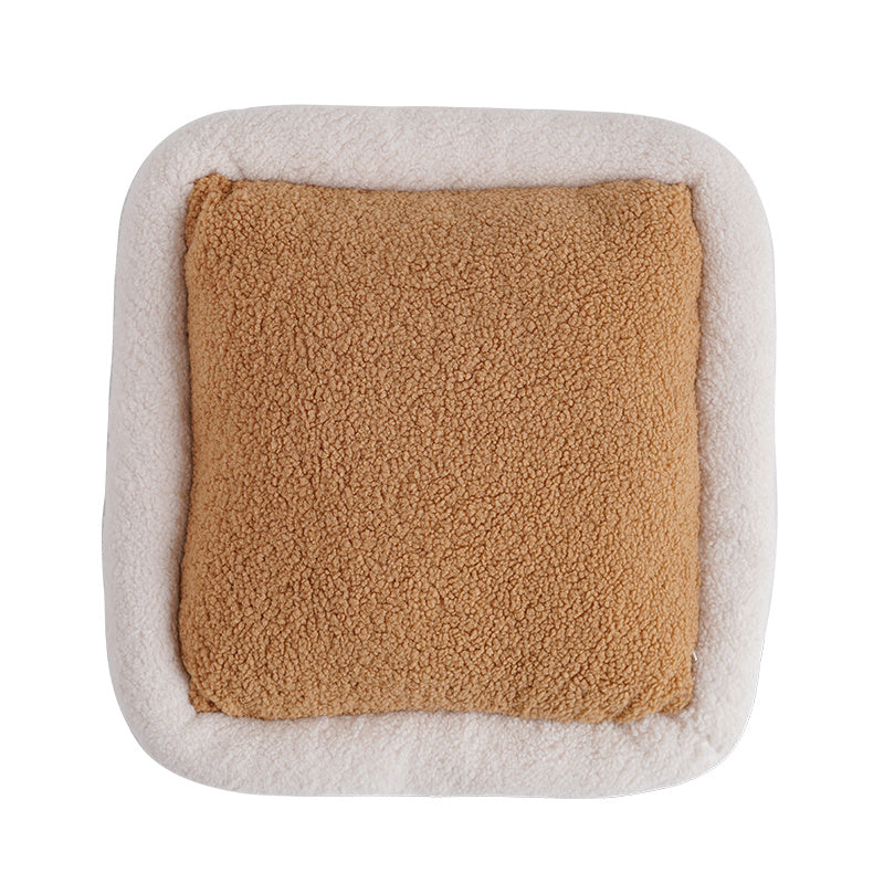 HKM-849619 Core Loop Velvet Living Room Pillow Set in Yellow and Khaki with PP Cotton Filling